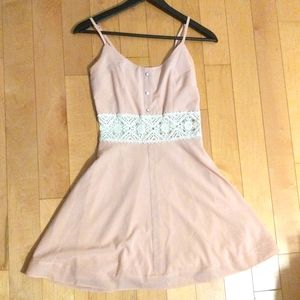 Cal's peach and lace dress